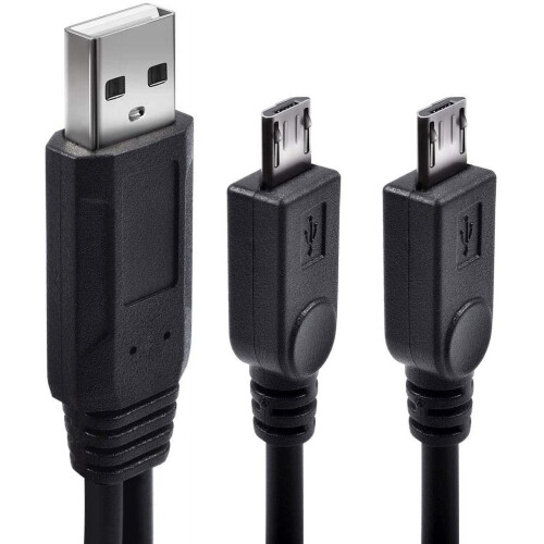 Καλώδιο φόρτισης Micro USB διπλού διαιρέτη προσαρμογέα 1 μέτρου 1