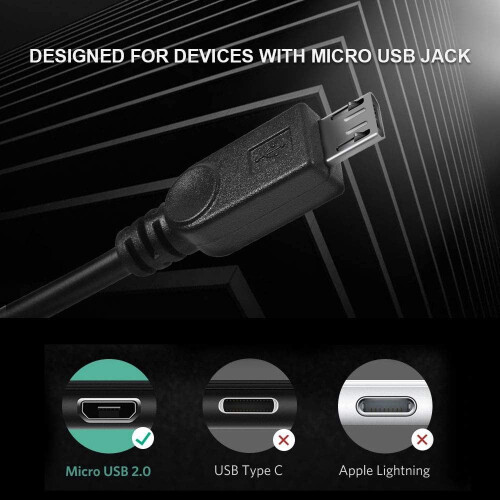 Καλώδιο φόρτισης Micro USB διπλού διαιρέτη προσαρμογέα 1 μέτρου 2