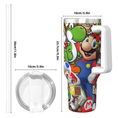 Ποτήρι Mario από ανοξείδωτο ατσάλι 40oz με καπάκι και καλαμάκι 2