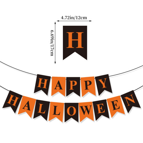 Banner de Halloween cu dovleac, pachet de 1 2