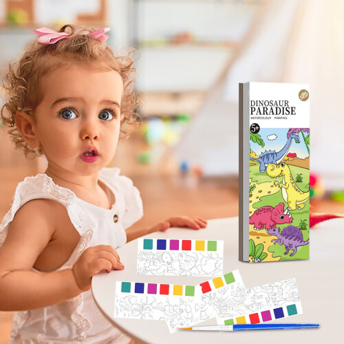 Libri per dipingere ad acquerello per bambini con pennello, 1 set
