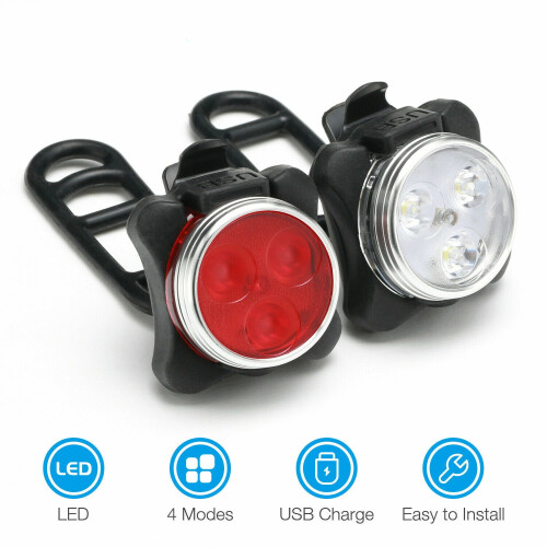 LED bike light set headlight and taillight 2 pieces 2