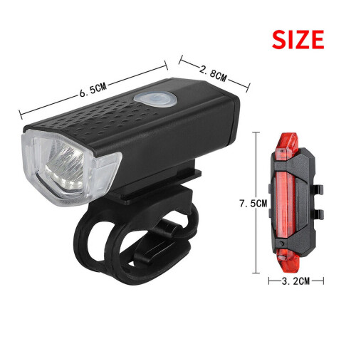 Bike Light Set USB Rechargeable Front and Rear LED 2