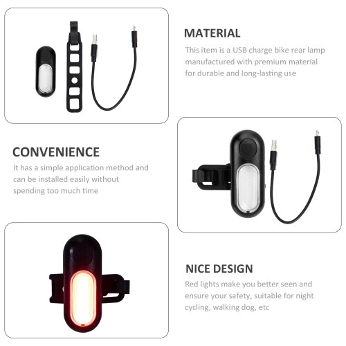 Bike Rear Running Light Rechargeable LED 1 Pack 2