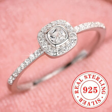 925 Sterling Silver Promise Ring with Zircon 1 Pc