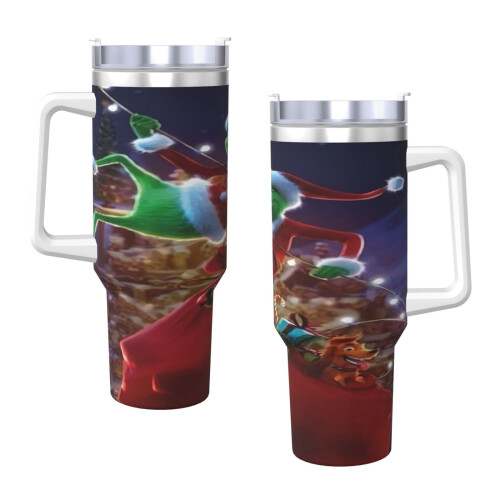 Personalisierter 40-Unzen-Edelstahlbecher mit Griff und 2