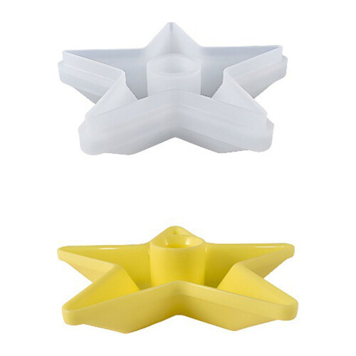 Molde para velas de resina epoxi, estrella pentagonal, hexagonal circular 1