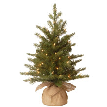 Pre-Lit Tabletop Christmas Tree 2ft Artificial Fir with LED