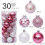 Pink Shatterproof Christmas Balls 60mm 30pcs 1