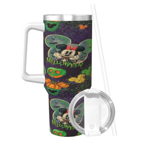 Vaso de acero inoxidable de Mickey Mouse de 40 oz con asa y 1