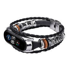 Viflosae Mi 5 replacement leather-beaded bracelet strap
