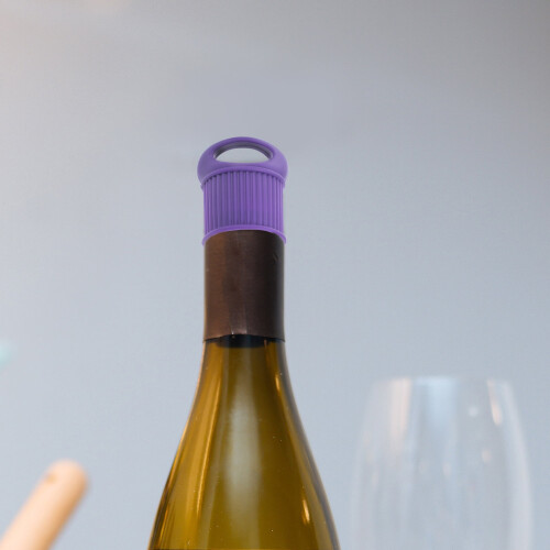Rolha de vinho em silicone de qualidade alimentar, roxa, 1 peça 1