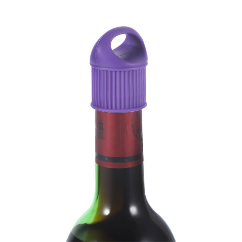 Rolha de vinho em silicone de qualidade alimentar, roxa, 1 peça 2