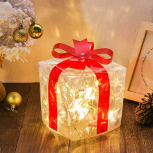 Cajas de regalo navideñas iluminadas YANHAIGONG, regalo decorativo preiluminado con lazo, decoración para fiestas navideñas en interiores y