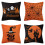 Conjunto de 4 capas de almofada de Halloween em linho, 45x45cm (18x18 polegadas). 1