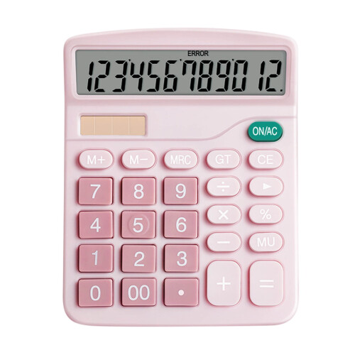 Calculator solar cu ecran LCD mare cu 12 cifre, alimentare dublă 1