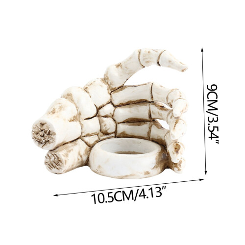 Halloween skelet hand kaarsenhouder van hars (1 stuk) 1