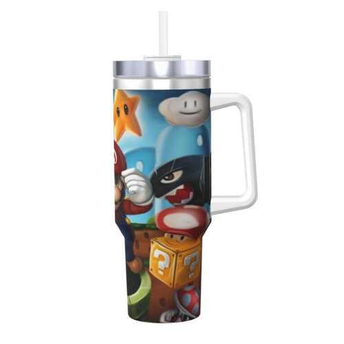 Ποτήρι Mario από ανοξείδωτο ατσάλι 40oz με καπάκι και καλαμάκι 1