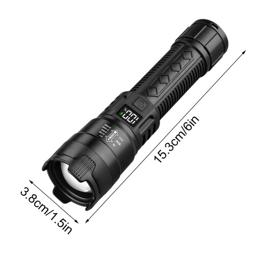 Fankiway digitale Taschenlampe mit Zoom und elektronischem Display 2