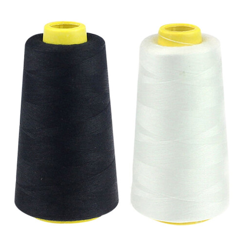 Polyester-Nähgarn, schwarz und weiß, 2er-Pack, 2300 Yards 1