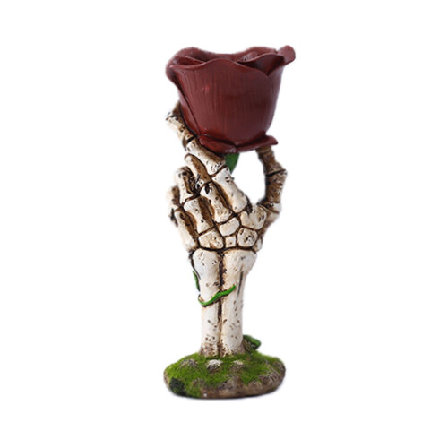 Bougeoir en forme de main squelette, décor gothique, 1 pièce 1