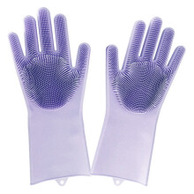 Silicone Kitchen Gloves with Scrubber Brush Heat Resistant