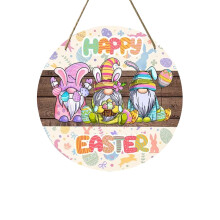 Décoration de porte Yakbaofuo, message de bienvenue pour Pâques, plaque de porte avec gnome et décorations devant la porte