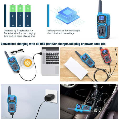 Oppladbare walkie-talkier for voksne, 22 kanaler 2