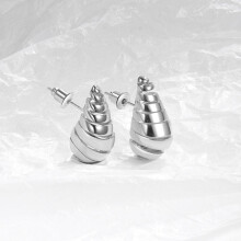 Water Drop Spiral Hollow Earrings 18K Gold Plated Silver