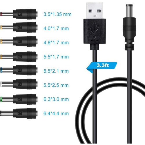 Napájecí adaptér USB-DC s převodníkem, 8 konektorů 1