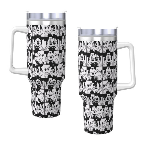 Vaso de acero inoxidable de Mickey Mouse de 40 oz con asa y 2