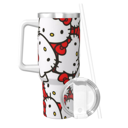 Vaso personalizado de Hello Kitty de 40 oz, acero inoxidable 1