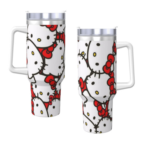 Vaso personalizado de Hello Kitty de 40 oz, acero inoxidable 2