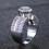 Women's Silver Ring with Round White Sapphire, Size 10 8