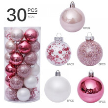Lot de 30 boules de Noël incassables de 6 cm (2,36 pouces), compatibles avec les décorations de sapin de Noël pour les fêtes, les mariages et les