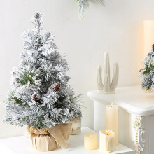 Mini flocked artificial Christmas tree 6-inch desktop