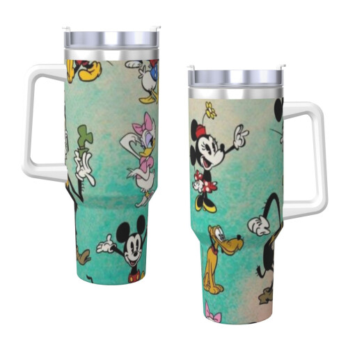 Ποτήρι Mickey Mouse από ανοξείδωτο ατσάλι 40oz με λαβή και 2