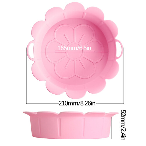 Plaque de cuisson réutilisable en forme de fleur rose pour friteuse à air chaud 2