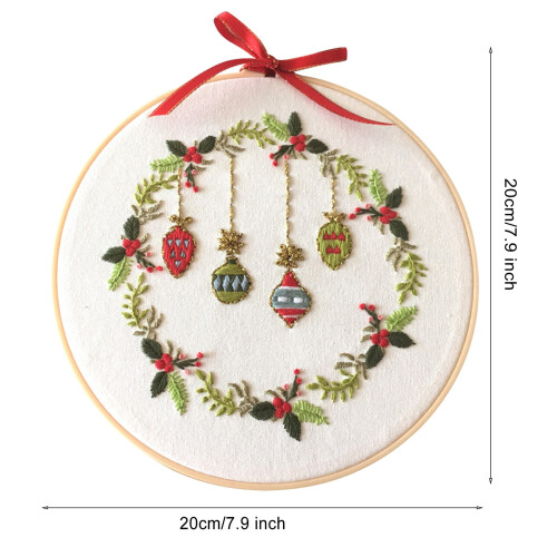 Christmas embroidery cloth kit floral kitchen decor 2