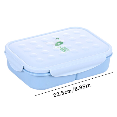 Bento box con divisorio e cucchiaio, blu, 1 pezzo 1