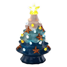 Ceramic Christmas Tree with LED Lights Blue