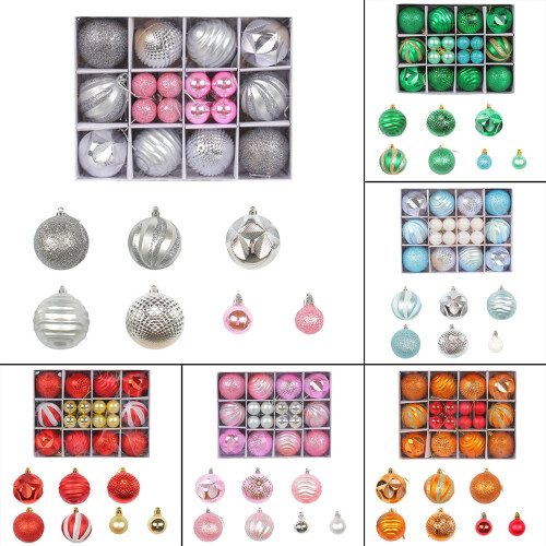 Blue Christmas Balls Set Shatterproof Plastic 26PCS 2