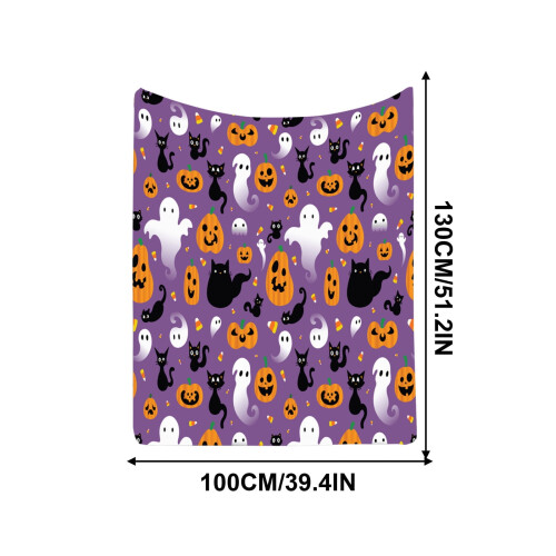 Couverture d'Halloween en flanelle noire et blanche 127 x 152 cm 2