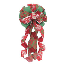 Christmas tree topper buffalo plaid red black white handmade