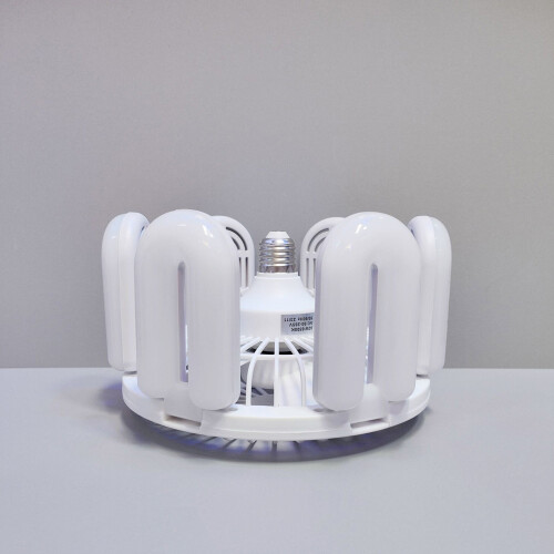 Ventilateur de plafond pliable en forme de U avec éclairage LED, télécommande et 6 pales 1