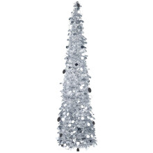 5ft Silver Collapsible Artificial Christmas Tree with Stand