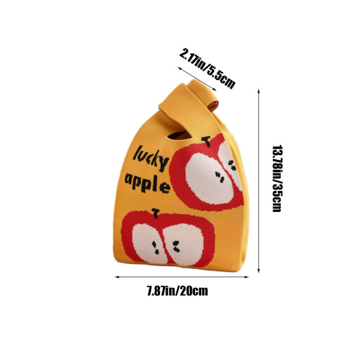 Julklappspåsar stickade gula små återanvändbara 2