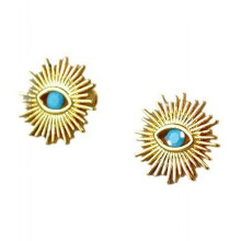 Turquoise devil's eye stud earrings in 925 silver