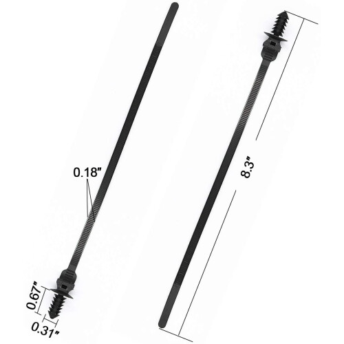 Attaches de câble en nylon à fixation par pression, lot de 50, noires 1