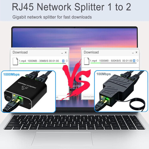 Διαχωριστής Gigabit Ethernet RJ45 1000Mbps 1 είσοδος 2 έξοδοι 1
